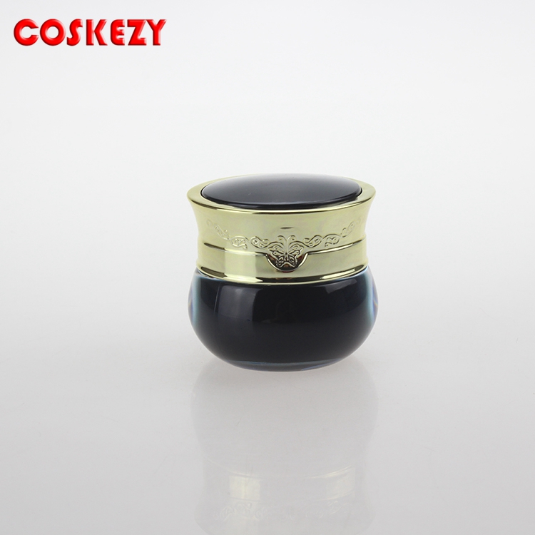 China cosmetic 15ml Black plastic acrylic cream jar container Suppliers