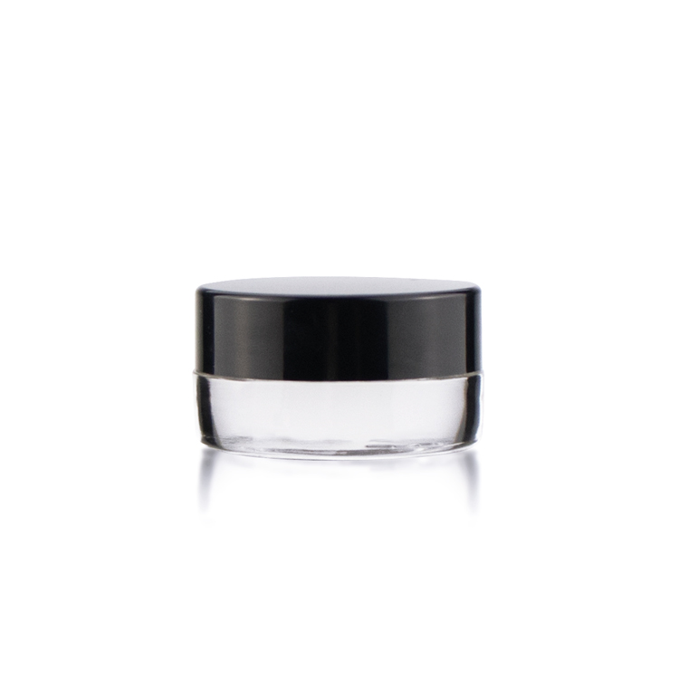 China empty clear transparent glass cosmetic packaging jars containers