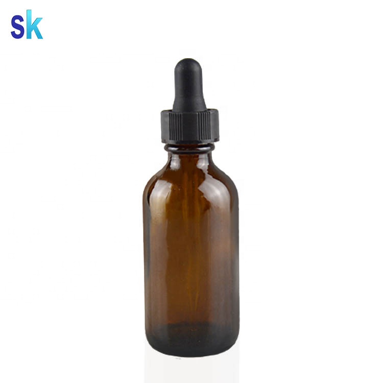 China factory 2 oz boston round glass dropper bottle