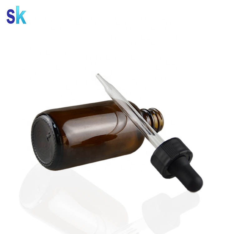 China factory 2 oz boston round glass dropper bottle