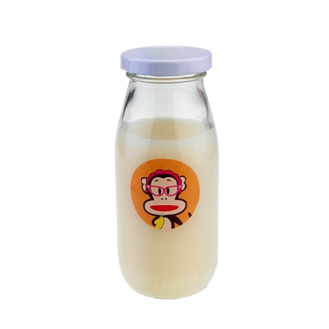 China factory 250ml 300ml 500ml milk juice glass bottle with metal lid