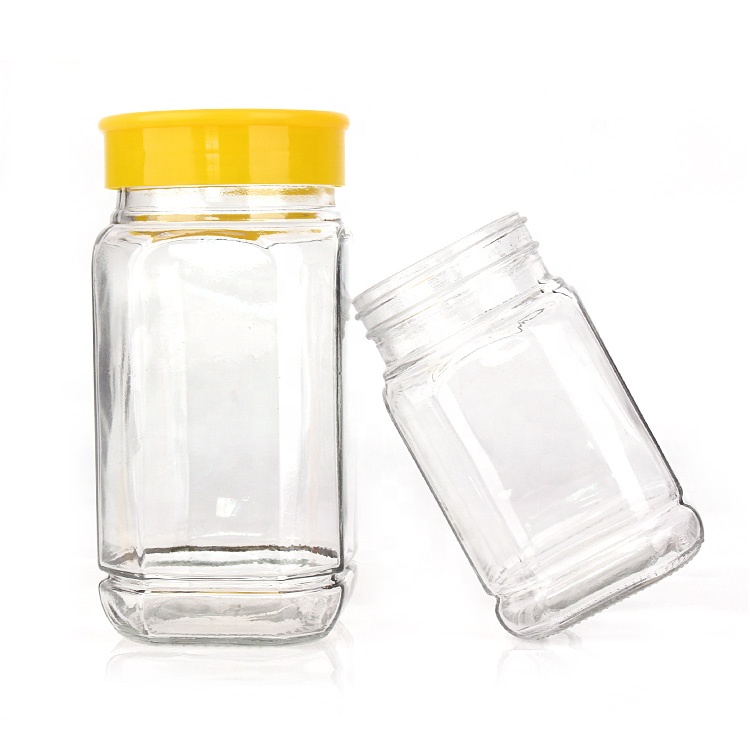 China factory 380ml 730ml large wide mouth Clear glass honey jam food storage jar