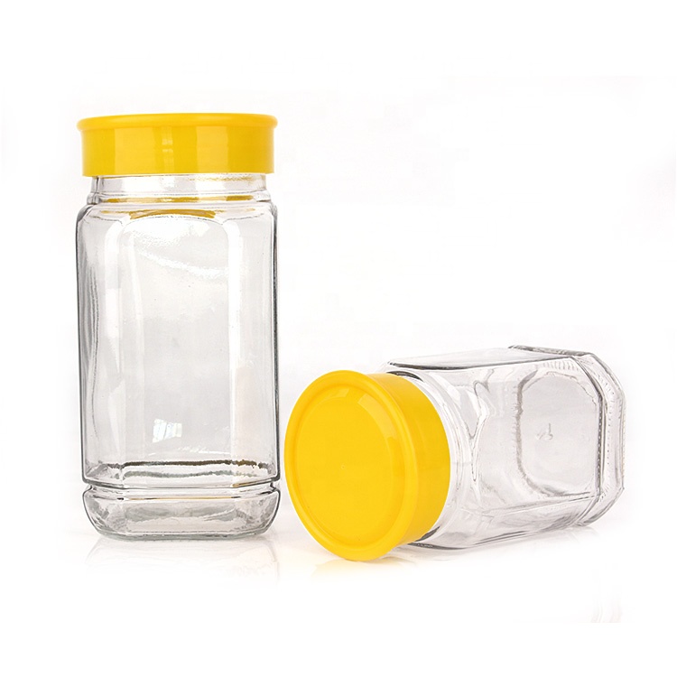 China factory 380ml 730ml large wide mouth Clear glass honey jam food storage jar