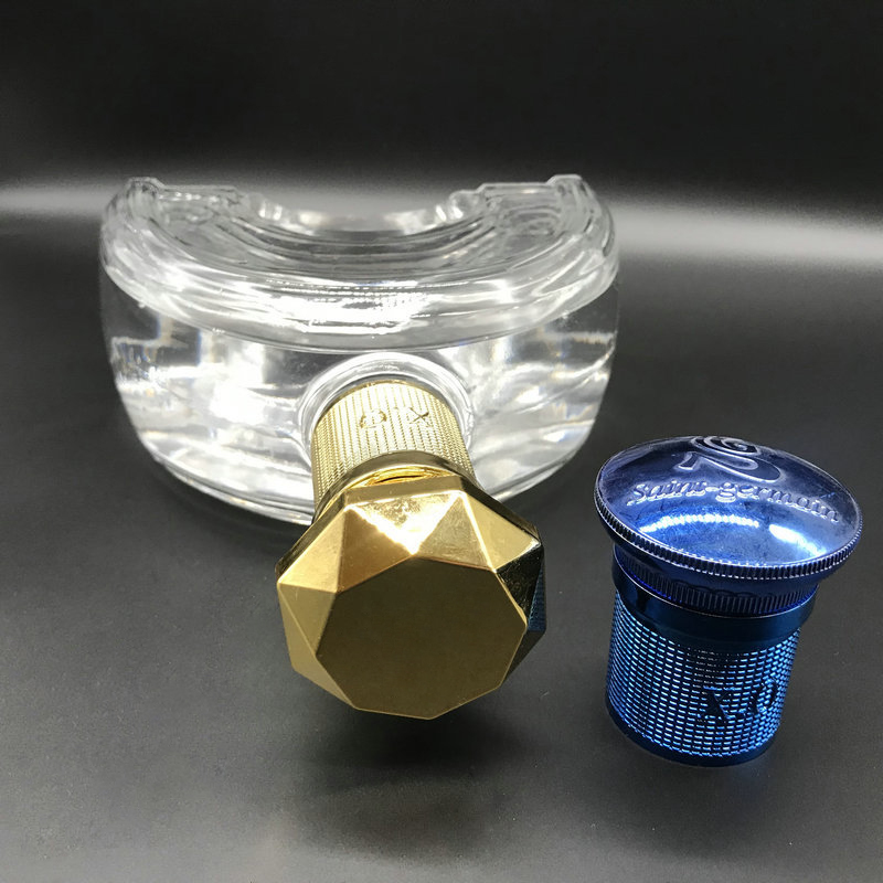 China factory 750ml special shape clear xo brandy glass wine bottle with aluminum covered cork