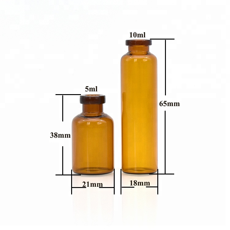 China factory amber Pharmaceutical tubular injection glass vial 5ml 10ml glass bottle