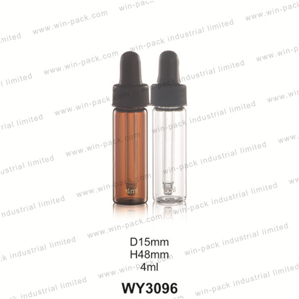 China factory custom thin tall clear tube calibrated eye  glass dropper bottle 2ml 3ml 4ml 5ml