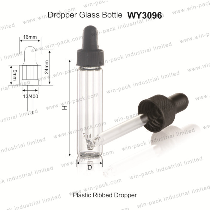 China factory custom thin tall clear tube calibrated eye glass dropper bottle 2ml 3ml 4ml 5ml