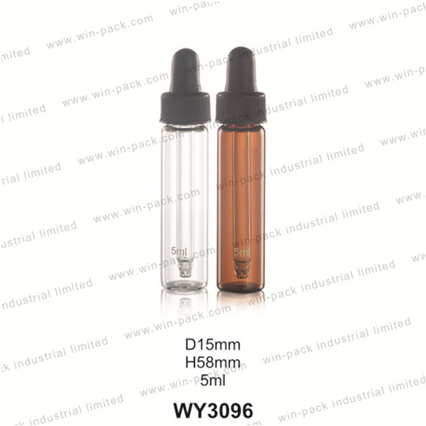 China factory custom thin tall clear tube calibrated eye glass dropper bottle 2ml 3ml 4ml 5ml