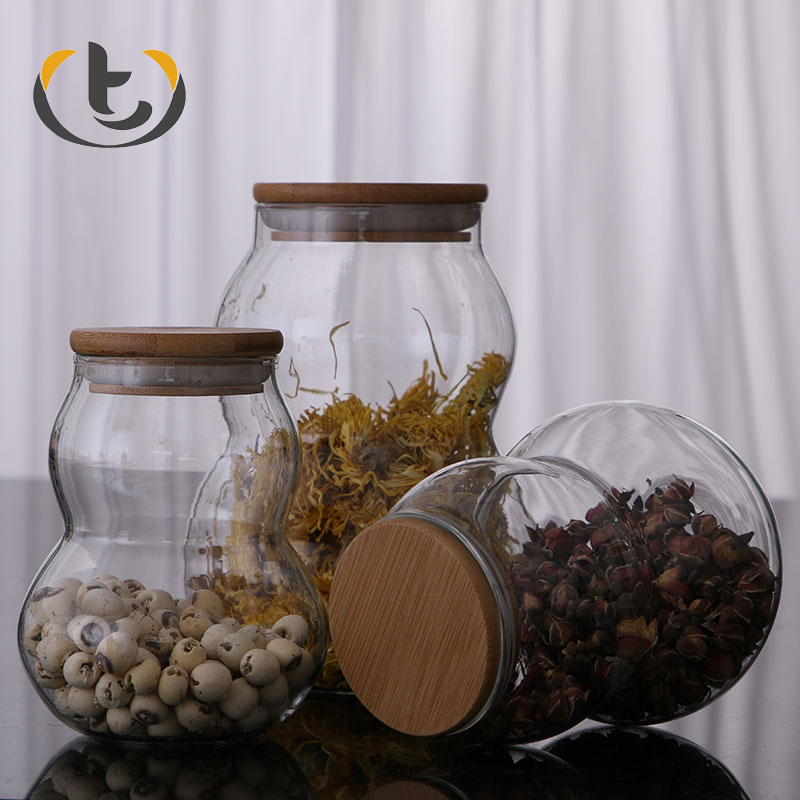 China factory glass concentrate clear jar with plastic lids glass kimchi jar