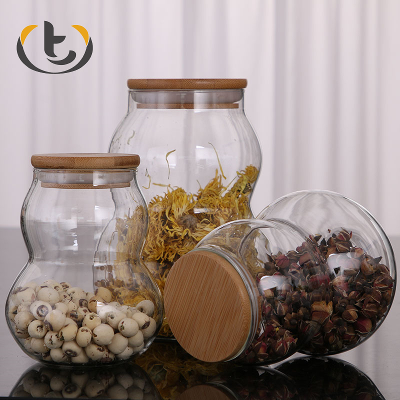 China factory glass concentrate clear jar with plastic lids glass kimchi jar