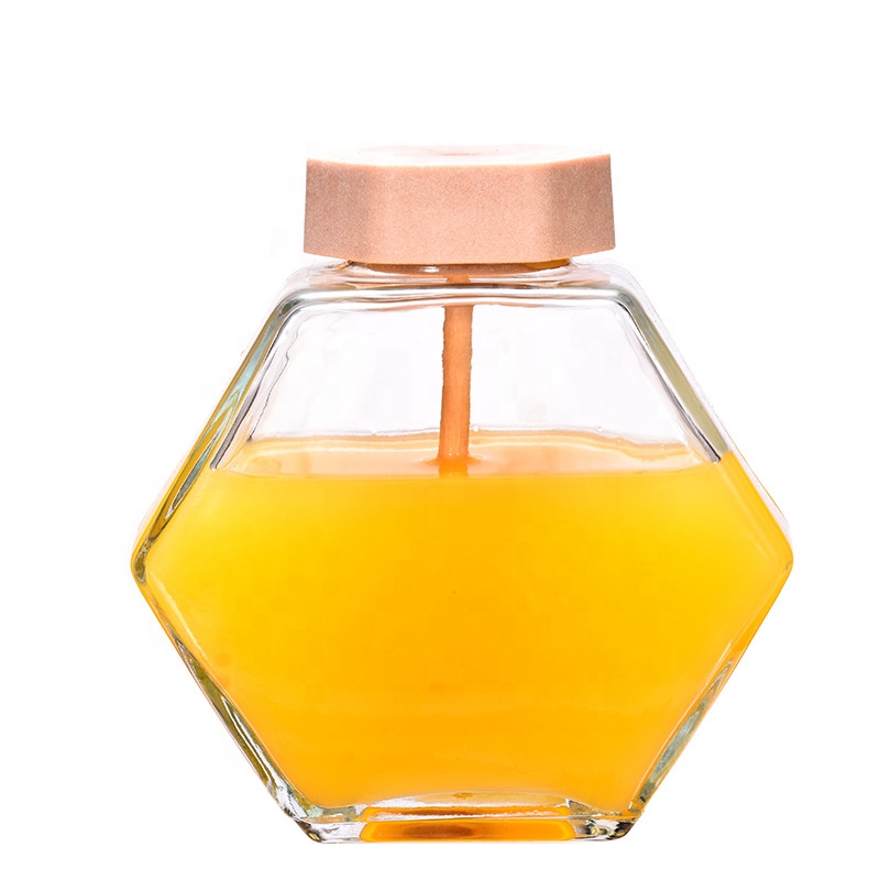 China factory glass honey jam sauce container holder