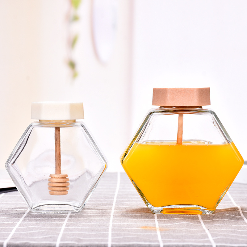 China factory glass honey jam sauce container holder