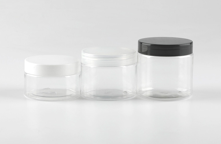 China factory wholesale 250g clear PET plastic cream jar with screw cap