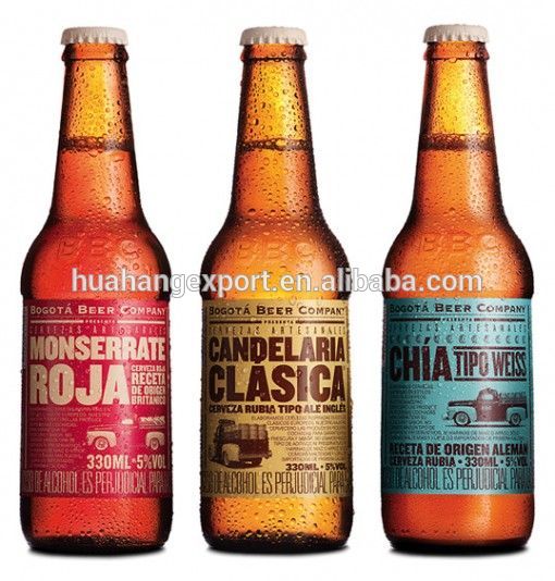China glass bottle factory 330ml/500ml glass matte amber beer bottle