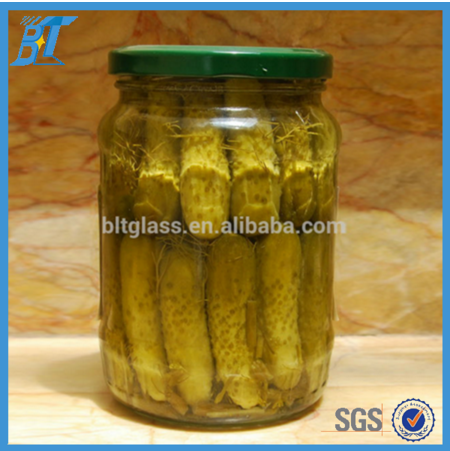 China glasses pickle jar glass marinade vegetables glass jar metal top lid 700ml 720ml
