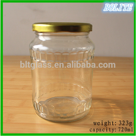 China glasses pickle jar glass marinade vegetables glass jar metal top lid 700ml 720ml