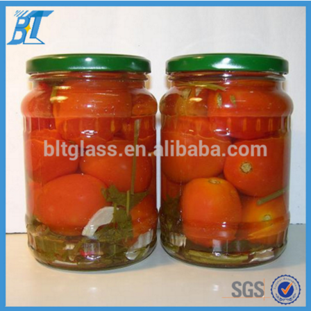 China glasses pickle jar glass marinade vegetables glass jar metal top lid 700ml 720ml