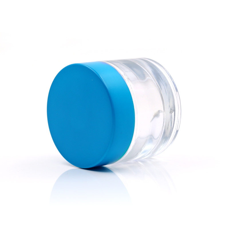 China made Customized 30g 50g cosmetic empty colored clear cream glass jar