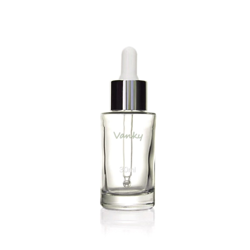 China made high quality cosmetic 1oz glass jar with aluminum dropper