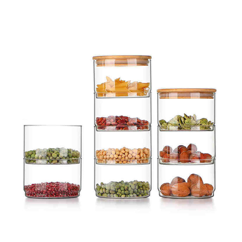 China manufacture food kitchen glass storage jars in bulk
