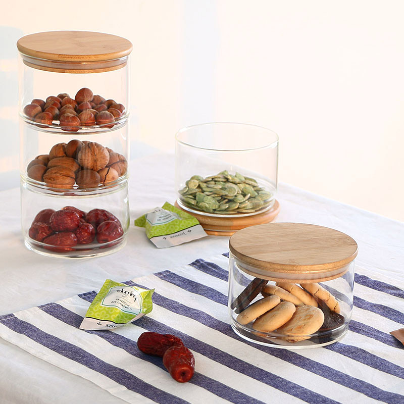 China manufacture food kitchen glass storage jars in bulk