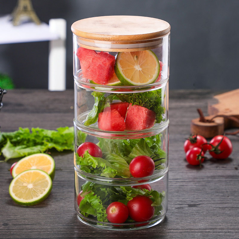China manufacture food kitchen glass storage jars in bulk