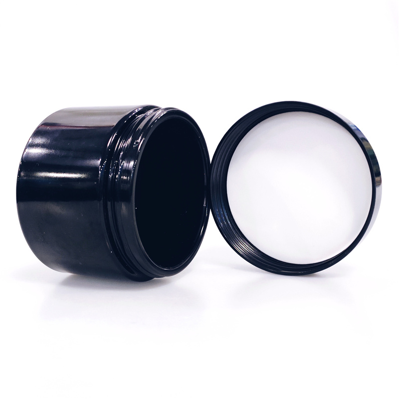 China manufacturer 10ml 15ml 30ml 50ml 60ml 100ml 250ml 500ml matte black uv glass cosmetic ultra violet protection glass jar