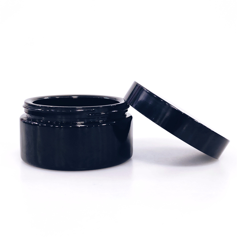 China manufacturer 10ml 15ml 30ml 50ml 60ml 100ml 250ml 500ml matte black uv glass cosmetic ultra violet protection glass jar