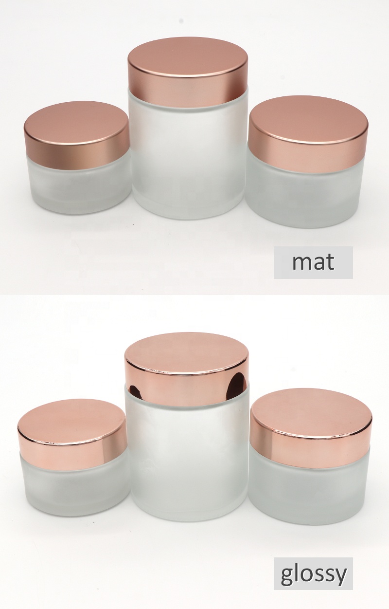 China manufacturer 15g 30g 50g 100g Silver color Bottles rose gold lid glass jars containers