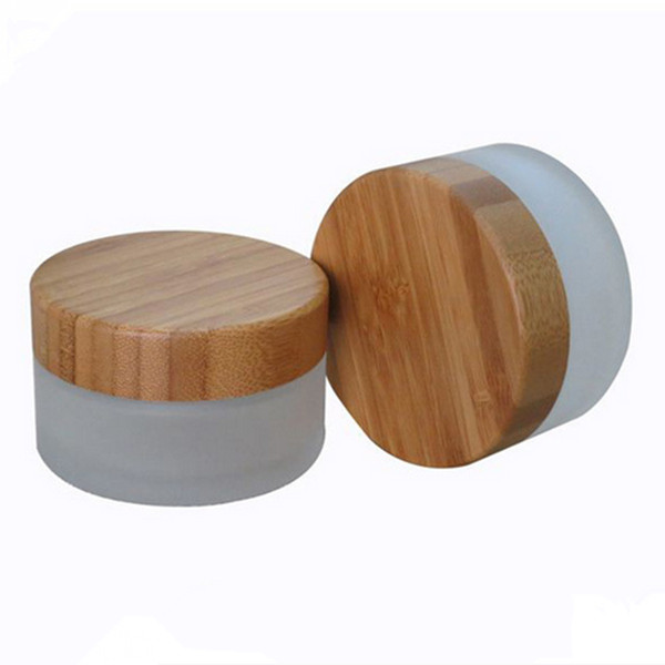China manufacturer cosmetic cream glass jars with natural bamboo lid glass glass water bottle with wooden lid and bamboo cap