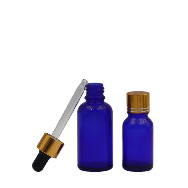 China manufacturer high quality blue essential oil glass bottle