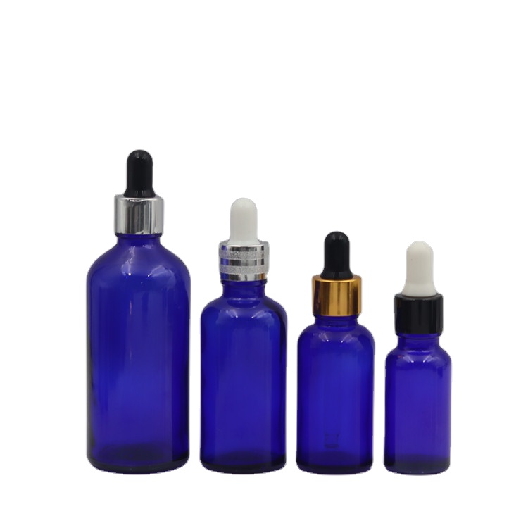 China manufacturer high quality blue essential oil glass bottle