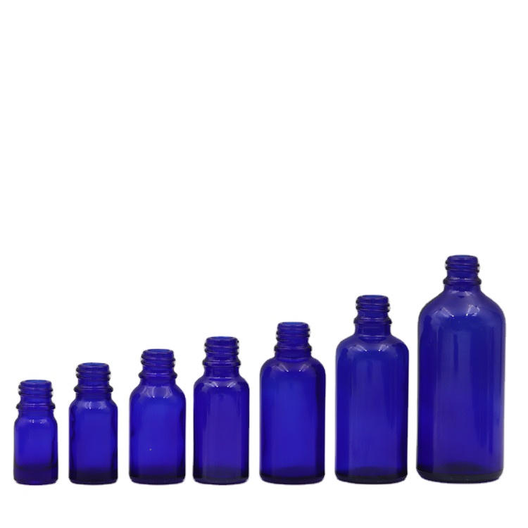 China manufacturer high quality blue essential oil glass bottle