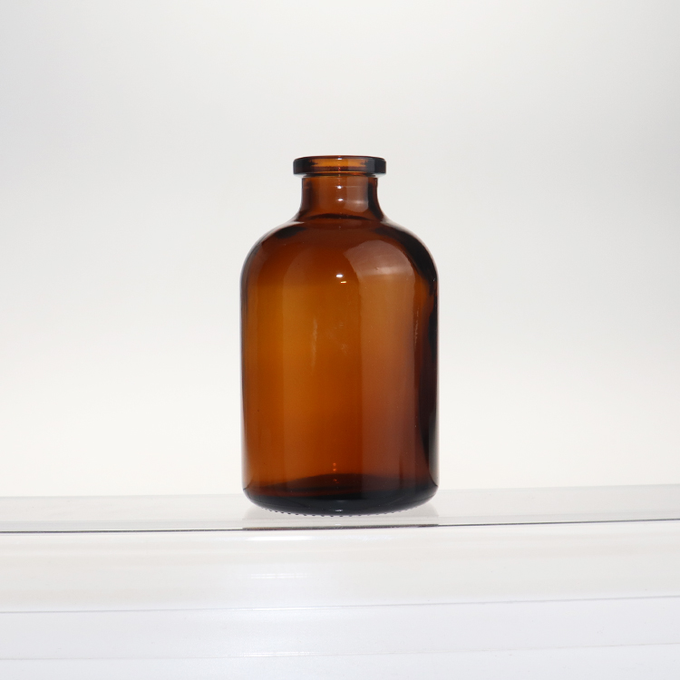 China manufacturers amber Brown injection moulded glass bottles 100ml laboratory glass vial with silicone