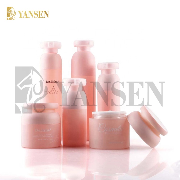 China manufacturers pp cosmetic 10ml 30ml 50ml 100ml airless pump pet jar, Cheap 30g pink acrylic pump airless jar