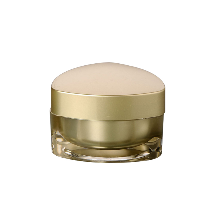 China supplier 15g 30g 50g 15ml 30ml 50ml gold triangle shape recycled plastic acrylic cosmetics face cream jar with lid
