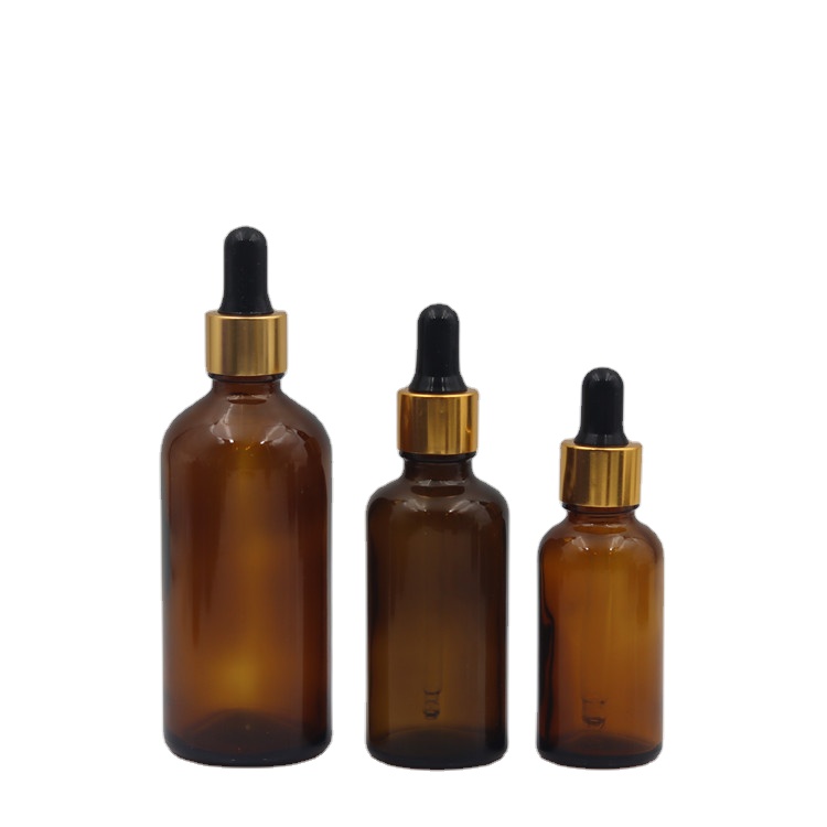 China supplier 15ml 30ml 50ml 100ml cosmetics packaging empty amber essential oil serum glass dropper bottles