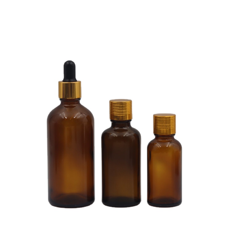 China supplier 15ml 30ml 50ml 100ml cosmetics packaging empty amber essential oil serum glass dropper bottles
