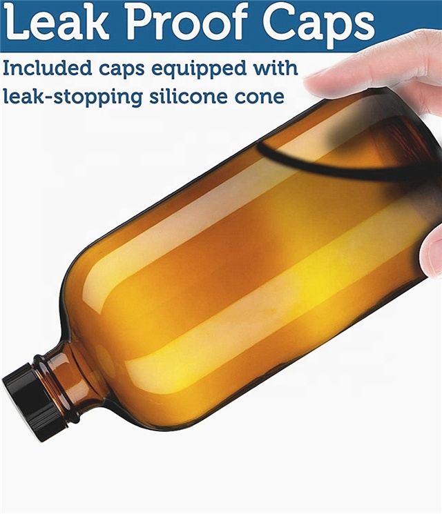 China supplier 16oz amber glass spray bottle 500ml refillable container for essential oil with trigger sprayer