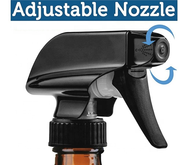 China supplier 16oz amber glass spray bottle 500ml refillable container for essential oil with trigger sprayer