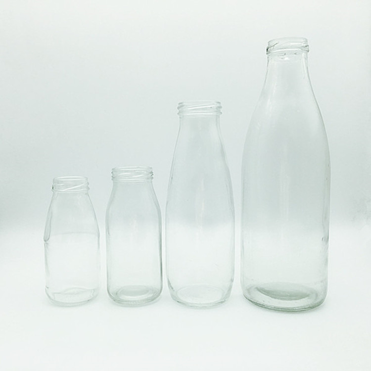 China supplier 200ml 250ml 500ml 1000ml beverage/ juice/ milk glass bottle with metal lids