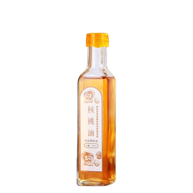 China supplier 250ml glass olive oil bottle marasca square bottle