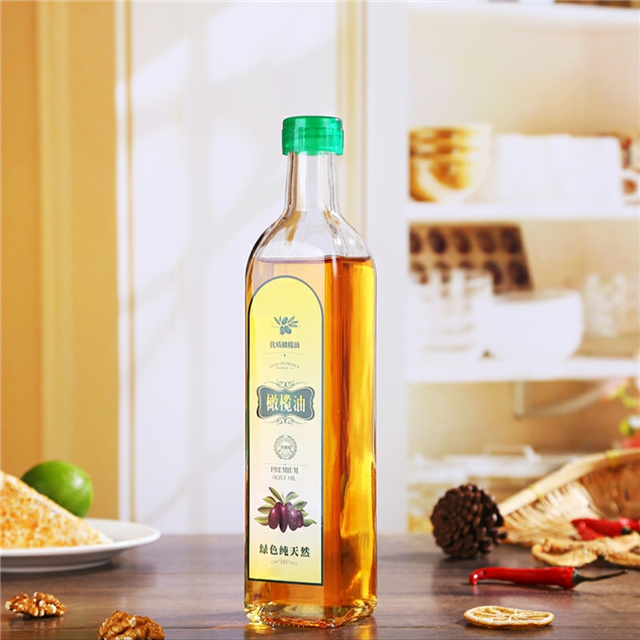 China supplier 250ml glass olive oil bottle marasca square bottle
