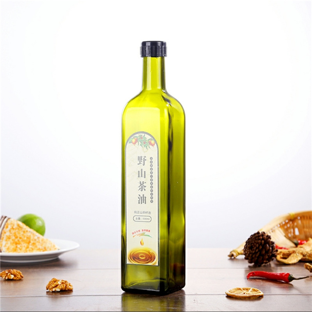 China supplier 250ml glass olive oil bottle marasca square bottle