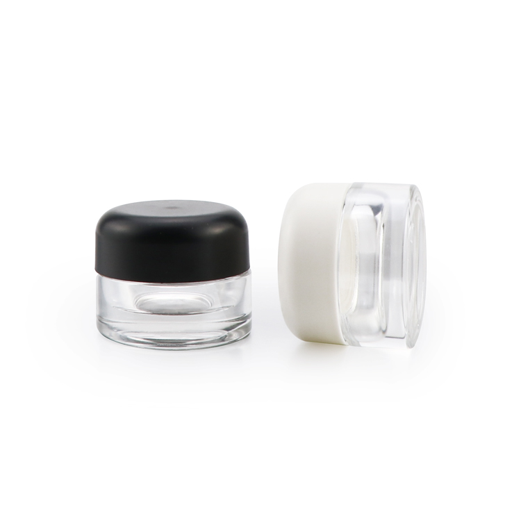 China supplier 5 g 9 g small 1 gram dry herb concentrate child resistant screw top glass container with plastic lid