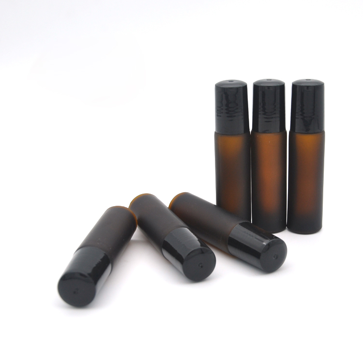 China supplier Amber Glass Essential Oil Roller Bottles with Stainless Steel Roller Balls for Perfumes and Lip Balm