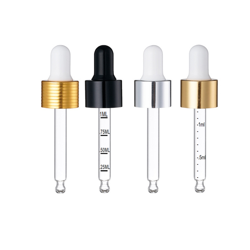 China supplier!Empty essential oil amber glass dropper bottle with curved tip dropper and black childproof cap