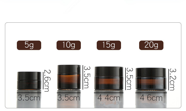 China supplier amber glass eye cream jar cosmetic packaging small round glass jars