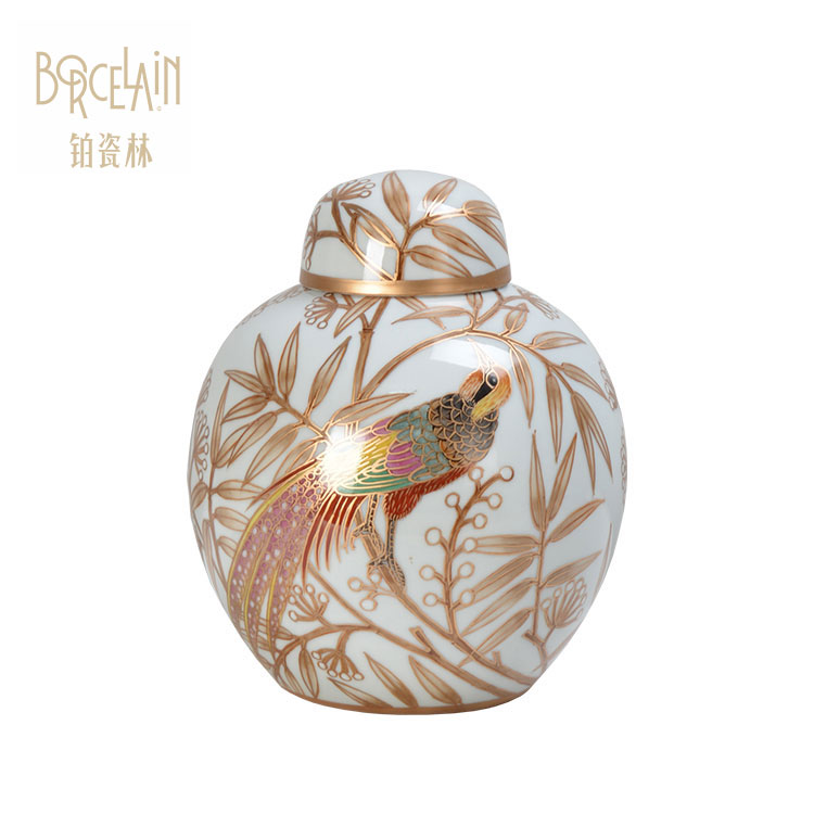 China supplier antique handmade porcelain white blue ceramic decorative ginger jar