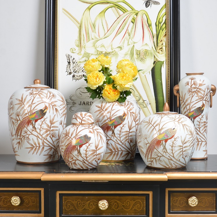 China supplier antique handmade porcelain white blue ceramic decorative ginger jar